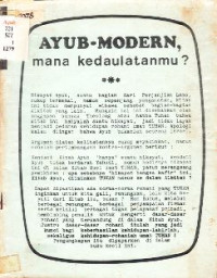 Image of Ayub - Modern Mana Kedaulatanmu ?