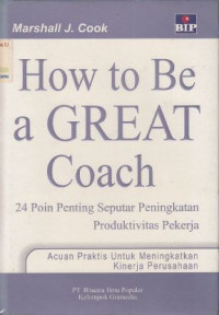 Image of How to Be a GREAT Coach