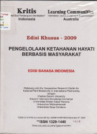 Image of KRITIS 
Pengelolaan Ketahanan Hayati Berbasis Masyarakat